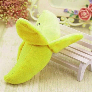 Transer Pet Supply 1pc Plush Banana Shape Dog Squeak Sound Toys Fruit Interactive Cat Dog Toy 80406