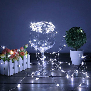 2M / 5M Battery Powered LED Copper Wire Fairy String light Strips For Christmas Tree Holiday Wedding Decoration Night lighting